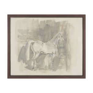 Figure Study: Equine Form I by Mercana Studio Hand-Embellished Textured Framed Canvas Artwork