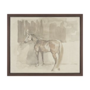 Figure Study: Equine Form II by Mercana Studio Hand-Embellished Textured Framed Canvas Artwork