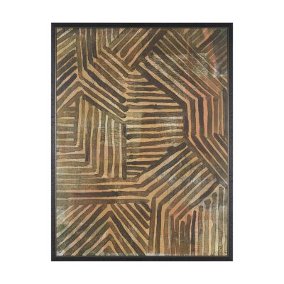102859-FL - Bronze Geometry I by Mercana Studio Hand-Embellished Textured Framed Canvas Artwork