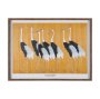 16346 - Japanese Red Crown Crane by Ogata Korin Hand-Embellished Textured Framed Artwork Matted under Glass