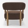 71504 - Lewis Mocha Fabric w/ Brown Wood Open Back Accent Chair