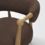 71504 - Lewis Mocha Fabric w/ Brown Wood Open Back Accent Chair