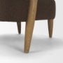 71504 - Lewis Mocha Fabric w/ Brown Wood Open Back Accent Chair