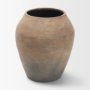 71512 - Cotto 10.6H Two Tone Wide Mouth Weathered Terracotta Urn Vase