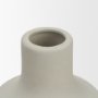 71519 - Velo 11.8H White w/Green Hand-Painted Terracotta Decorative Vase