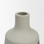 71519 - Velo 11.8H White w/Green Hand-Painted Terracotta Decorative Vase