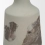 71519 - Velo 11.8H White w/Green Hand-Painted Terracotta Decorative Vase