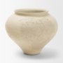 71520 - Velo Cream w/White Hand-Painted Terracotta Decorative Vase