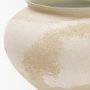 71520 - Velo Cream w/White Hand-Painted Terracotta Decorative Vase