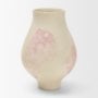 71521 - Velo Cream w/Blush Pink Hand-Painted Terracotta Decorative Vase