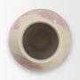 71521 - Velo Cream w/Blush Pink Hand-Painted Terracotta Decorative Vase