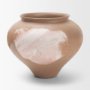 71522 - Velo Brown w/White Hand-Painted Terracotta Decorative Vase