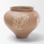 71522 - Velo Brown w/White Hand-Painted Terracotta Decorative Vase