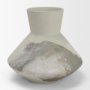 71523 - Velo 8.1H White w/Green Hand-Painted Terracotta Decorative Vase