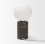 71527 - Caldo Brown Marble Base w/ Frosted Glass Globe Table Lamp