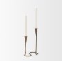 71530 - Naja Antique Brass Metal Double Taper Candle Holder