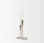 71530 - Naja Antique Brass Metal Double Taper Candle Holder