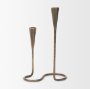 71530 - Naja Antique Brass Metal Double Taper Candle Holder