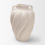 71594 - Syros Twisted Tall Cream Ceramic Urn Vase
