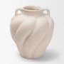 71595 - Syros Twisted Small Cream Ceramic Urn Vase