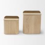 71604 - Benton White-Washed Wood w/ Brass Handle Decorative Box Set