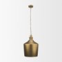 71590 - Keller Tall Antiqued Brass Metal 1-Light Pendant