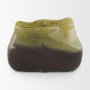 71620 - Tulano Low Green and Brown Glass Vase