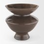 71623 - Bruna Wide Mouth Geometric Brown Glass Vase