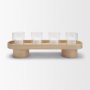 71636 - Plinth Walnut Wood w/ Glass Candle Holder