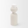 71657 - Pelar Large Matte White Metal Stacked Pillar Candle Holder