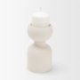 71658 - Pelar Small Matte White Metal Stacked Pillar Candle Holder