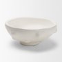 71663 - Punto Small White Paper Mache Dotted Centerpiece Bowl