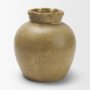 71667 - Melo Small Distressed Citron Yellow Ceramic Vase