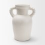71669 - Trenza Small White Ceramic Vase w/ Twisted Handles