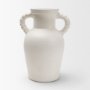 71670 - Trenza Large White Ceramic Vase w/ Twisted Handles