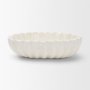 71671 - Camelia Fluted White Paper Mache Long Centerpiece Bowl