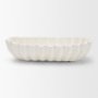 71672 - Camelia Large Fluted White Paper Mache Round Centerpiece Bowl