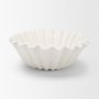 71674 - Camelia Small Fluted White Paper Mache Round Centerpiece Bowl