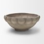 71676 - Konya Large Earthen Gray-Brown Dotted Paper Mache Centerpiece Bowl
