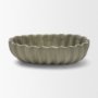 71677 - Camelia Fluted Sage Green Paper Mache Long Centerpiece Bowl