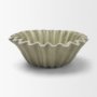 71679 - Camelia Small Fluted Sage Green Paper Mache Round Centerpiece Bowl