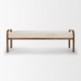 71734 - Freya Upholstered Bench | Oatmeal Fabric | Brown Wood Frame