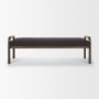 71735 - Freya Upholstered Bench | Charcoal Fabric | Brown Wood Frame