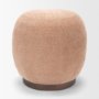 71737 - Siren Sienna Fabric w/ Brown Ash Wood Round Accent Stool