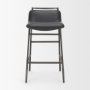 71761 - Kavalan 33.5" Total Height Chocolate Leather Seat Gun Metal Frame Counter Stool