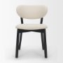 71767 - Cole Open Back Dining Chair | Natural Linen Blend Fabric | Dark Wood Frame