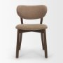 71768 - Cole Open Back Dining Chair | Stonewashed Latte Fabric | Dark Wood Frame