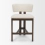 71774 - Soho Curved Open Back Cream Chenille Tripod Frame Counter Stool