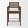 71775 - Reid Framed Brown Cane Cream Fabric Counter Stool
