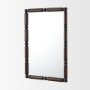 71573 - Lenora Heritage Spool Frame Wall Mirror | Dark Brown Wood